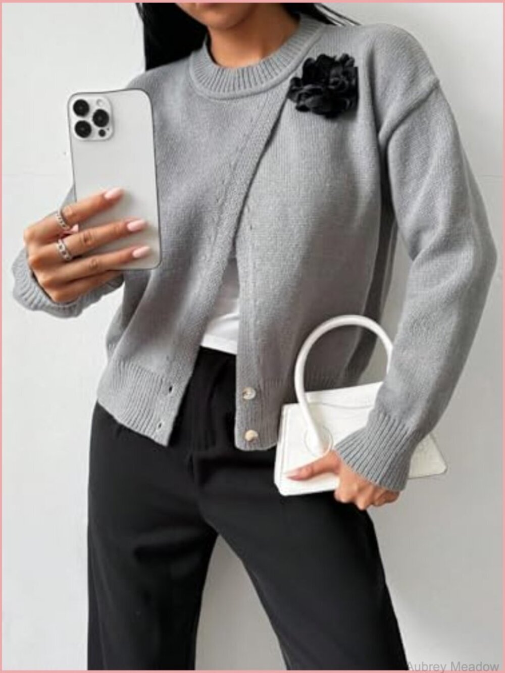 Lightweight Knit Cardigan Sweater Long Sleeve Button Down Going Out - Picture 4 of 5